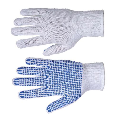 Megztos medvilninės pirštinės su taškeliais, 10 dydis (12 porų) - Image 1