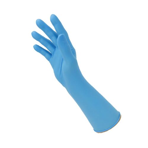 Polyco Bodyguards GL891 nitrilinės pirštinės, ilgintos, 7,5g, mėlynos S/M/L/XL (100vnt) - Image 1