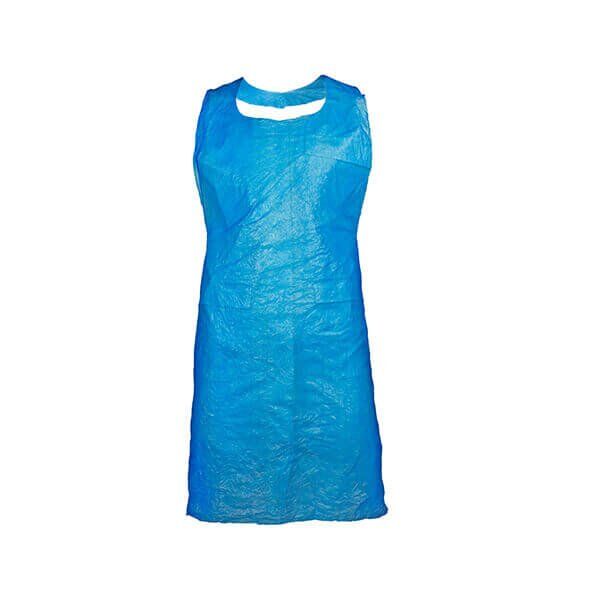 Vienkartinės prijuostės, PE, 125x80 mm, mėlynos spalvos (100vnt) - Image 1