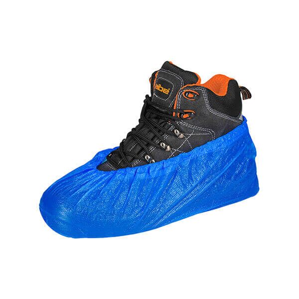 Vienkartiniai antbačiai CPE, 15x40cm, žemi, mėlyni (100vnt) - Image 1