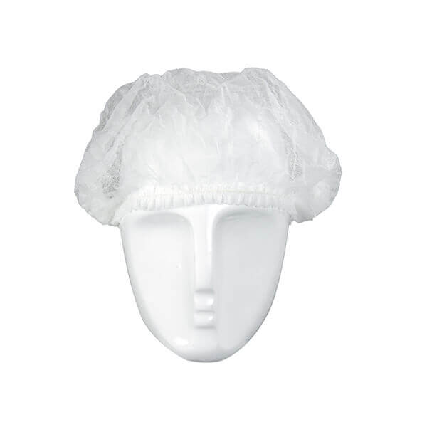 Vienkartinės gofruotos kepurėlės, balta (100vnt) - Image 1