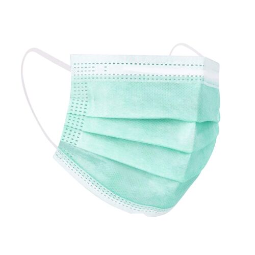 Medicininės kaukės Medi-Inn, 3 sl., tipas II, >99%, žalsvos (50vnt) - Image 1