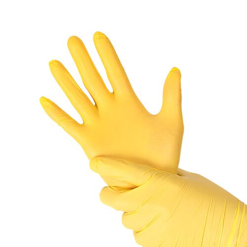 Nitrilinės vienkartinės pirštinės, geltonos S/M/L/XL (100vnt) - Image 1