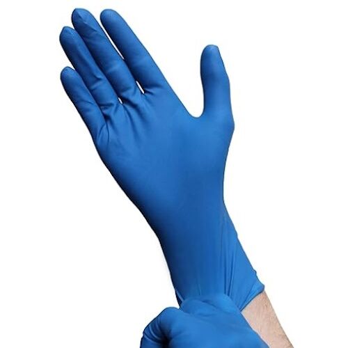 Medi-Inn High-Risk lateksinės vienkartinės pirštinės, labai stiprios, prailgintos 30cm, mėlyna S/M/L/XL (50vnt) - Image 1