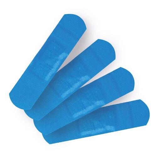 plei2 Aptinkami pleistrai "Metal Detectable", 19 x 72 mm mėlynos spalvos (100 vnt) - Image 1