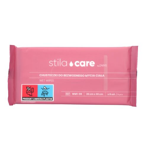stilacare1 Vienkartinės servetėlės Stila Care, viso kūno valymui be vandens ir be skalavimo (8vnt) - Image 1